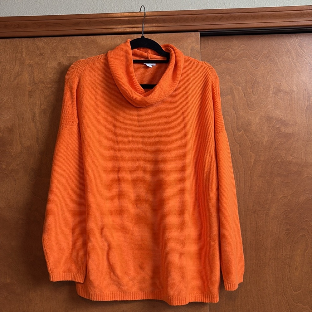 JJill cowl neck sweater, orange. Lightweight. Never worn.